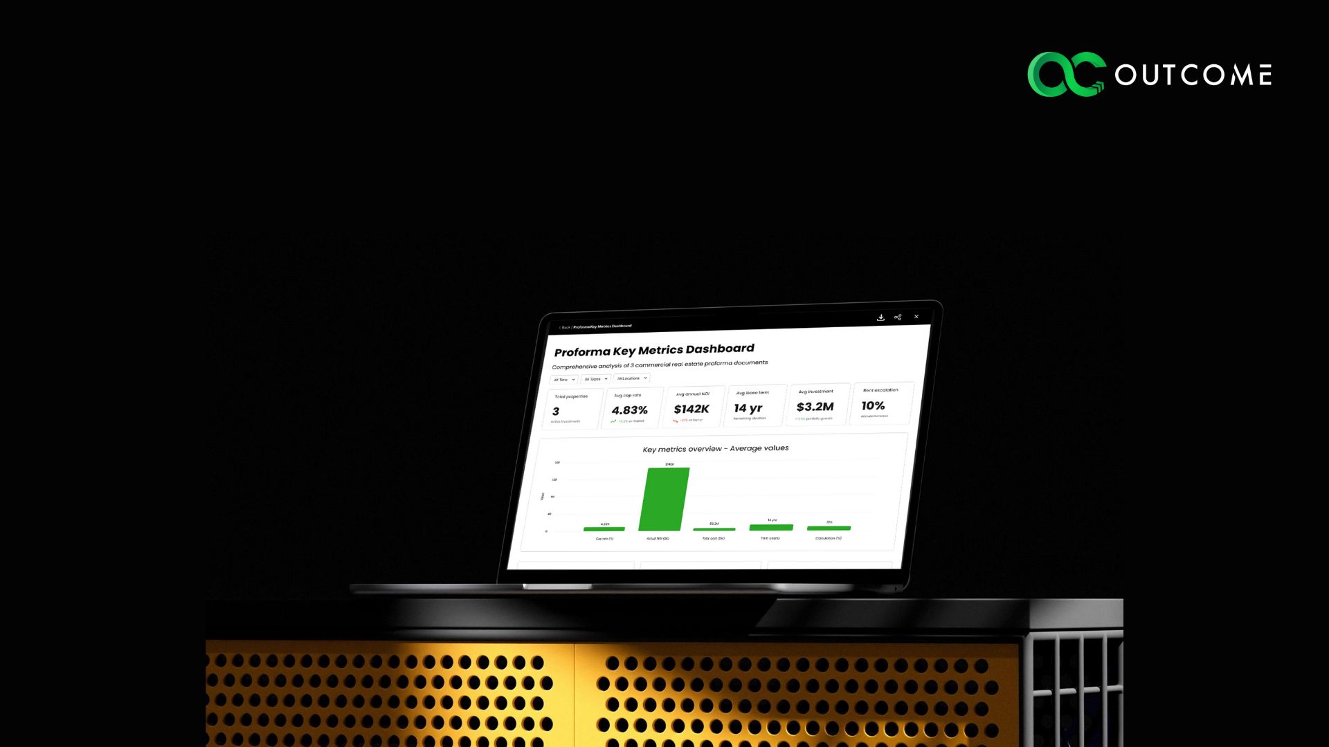 Image of a computer on a table with a black background